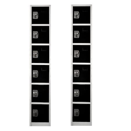 Adiroffice 12 in W, 12 in D, 72 in H, Steel ADI629-206-BLK-2PK